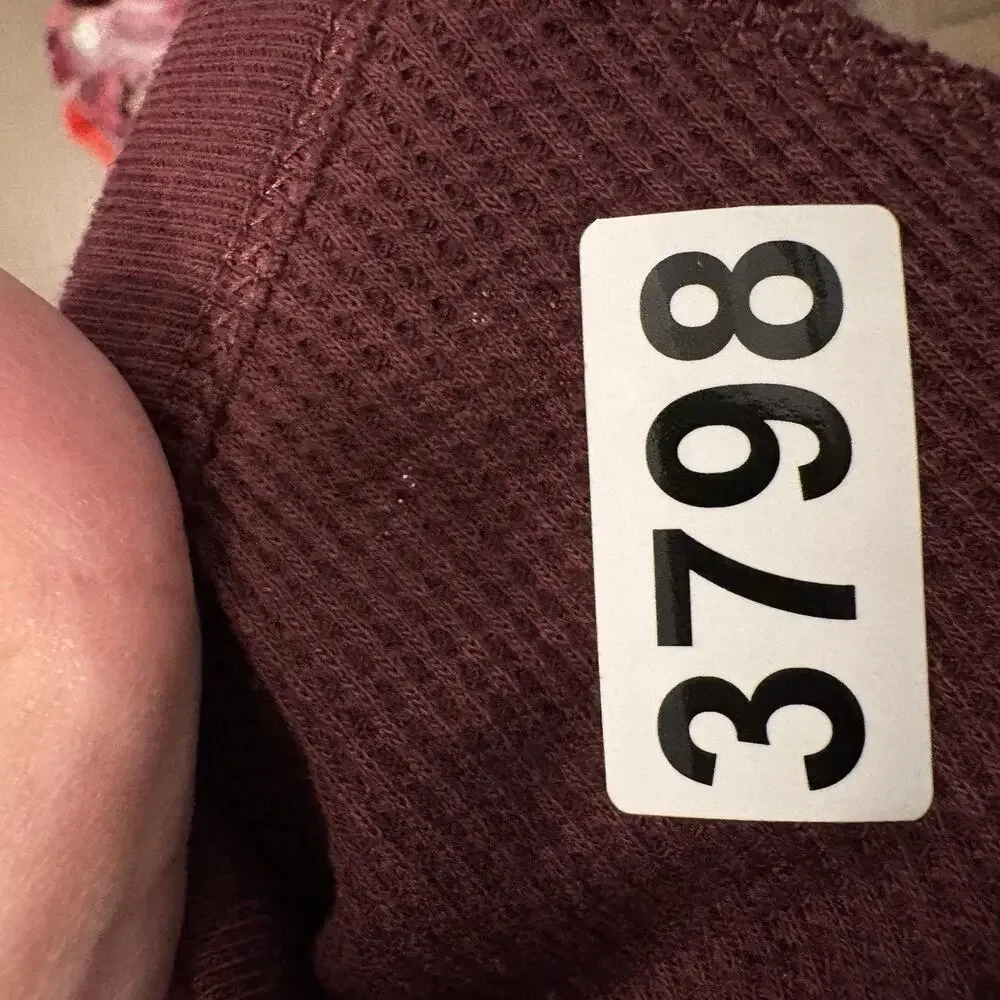 Old Navy Henley Shirt Boys‎ XXL 18 Burgundy Red Waffle Thermal Long Sleeve